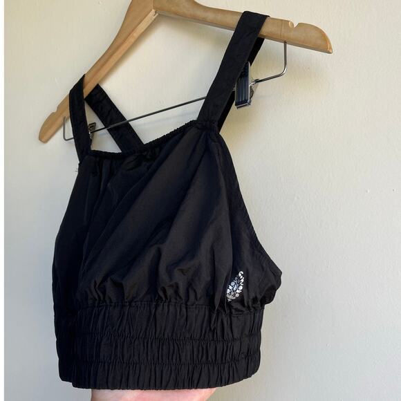 Free People FP Movement Black The Way Home Cross Back Cami Crop Top Sz Large $45 - Picture 5 of 6